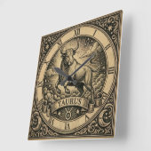 Taurus Vintage Zodiac Wall Clock スクエア壁時計 (傾斜)