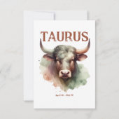Taurus Water Color Ram〔占星術の〕十二宮図をテーマにした誕生日パーティー サンキューカード (裏面)