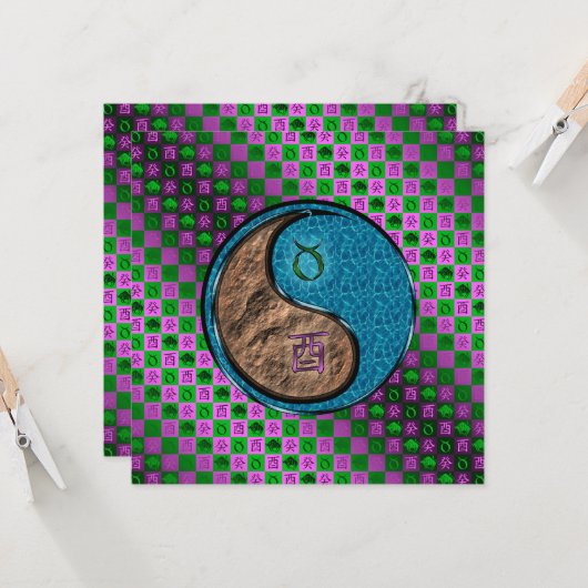 Taurus & Water Rooster カード (正面/裏面インサイチュ)