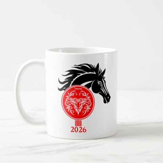 Taurus x Year of the Horse 2026 コーヒーマグカップ (左)