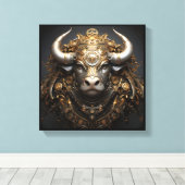 Taurus Zodiac Art Canvas キャンバスプリント (インサイチュ (ウッドフロア))