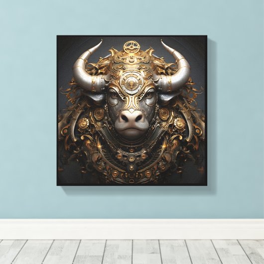 Taurus Zodiac Art Canvas キャンバスプリント (インサイチュ (ウッドフロア))