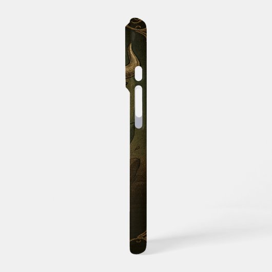 Taurus Zodiac Art – Celestial Bull of Strength iPhoneケース (左側面)