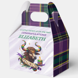 Taurus Zodiac Baby Shower 5"w x 3"l x 6.5"h フェイバーボックス
