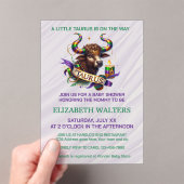 Taurus Zodiac Baby Shower Lavender and Green アクリル招待状 (インサイチュ (ポータブル))