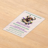 Taurus Zodiac Baby Shower Lavender and Green アクリル招待状 (レイダウン)