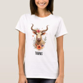 Taurus zodiac boho watercolor T-Shirt Tシャツ (正面)