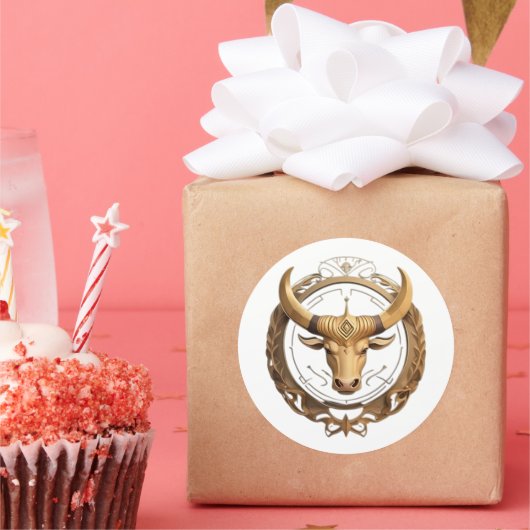 Taurus Zodiac Bull ラウンドシール (パーティー)