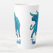Taurus zodiac Bull blue glitter April 20-May 20 カフェラテマグ (正面)