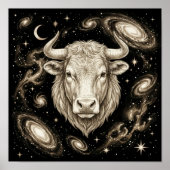 Taurus Zodiac Celestial Astrology ポスター (正面)