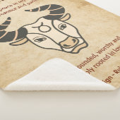 Taurus Zodiac Design with Earthy Affirmations  シェルパブランケット (3/4)
