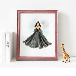 Taurus Zodiac Illustration – Hand Drawn ポスター