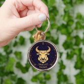 Taurus Zodiac Keychain with Birth Date キーホルダー (手)