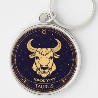 Taurus Zodiac Keychain with Birth Date キーホルダー