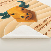 Taurus Zodiac Modern 3D with Affirmations  シェルパブランケット (3/4)