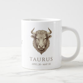 Taurus Zodiac Personalized Name & Birth Date ジャンボコーヒーマグカップ