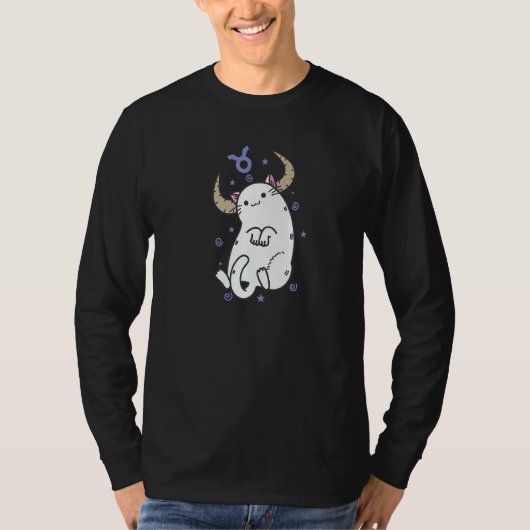 Taurus Zodiac Sign as a Cat Horoscope Tシャツ (正面)