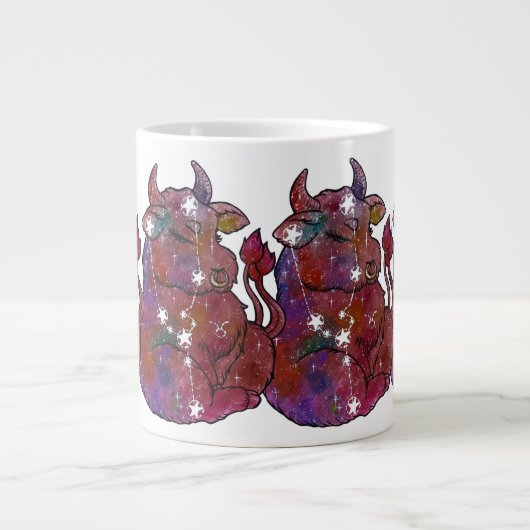 Taurus Zodiac Sign Birthday  ジャンボコーヒーマグカップ (正面)