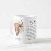 Taurus Zodiac Sign Horoscope Personalized Gift コーヒーマグカップ (正面左)