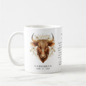 Taurus Zodiac Sign Horoscope Personalized Gift コーヒーマグカップ (左)