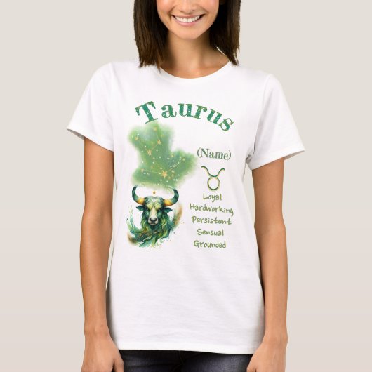 Taurus Zodiac Sign T-Shirt Tシャツ (正面)