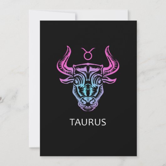 Taurus Zodiac Sign The Bull Design Birthday Gift 招待状 (正面)