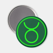 Taurus Zodiac Symbol Green Contrast マグネット (正面/裏面)