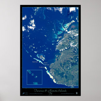 Tavarua & Namotu Islands, Fiji satellite poster ポスター