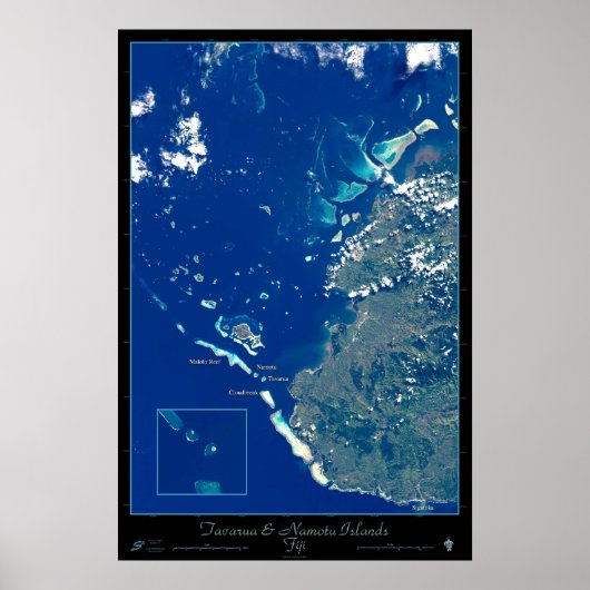 Tavarua & Namotu Islands, Fiji satellite poster ポスター (正面)