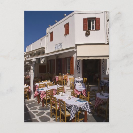 Taverna Nikos, Mykonos, Cyclades Islands，ギリシャ ポストカード (正面)