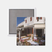 Taverna Nikos, Mykonos, Cyclades Islands，ギリシャ マグネット (正面/裏面)