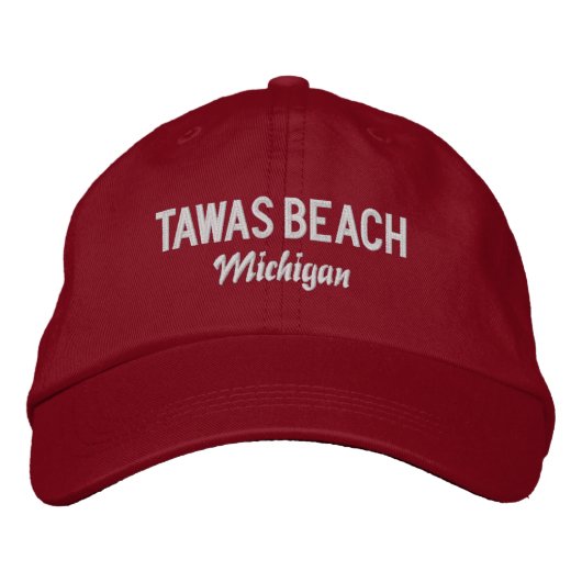Tawas Beach Michigan Embroidered Hat 刺繍入りキャップ (正面)