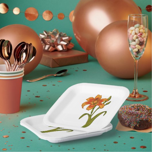Tawny daylily paper plates ペーパープレート (複数)