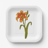 Tawny daylily paper plates ペーパープレート (正面)