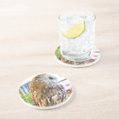 Tawny owl painted with watercolors コースター (側面)