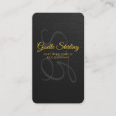 Tax Accountant CPA Black Faux Leather 名刺 (正面)