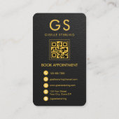 Tax Accountant CPA Black Faux Leather 名刺 (裏面)