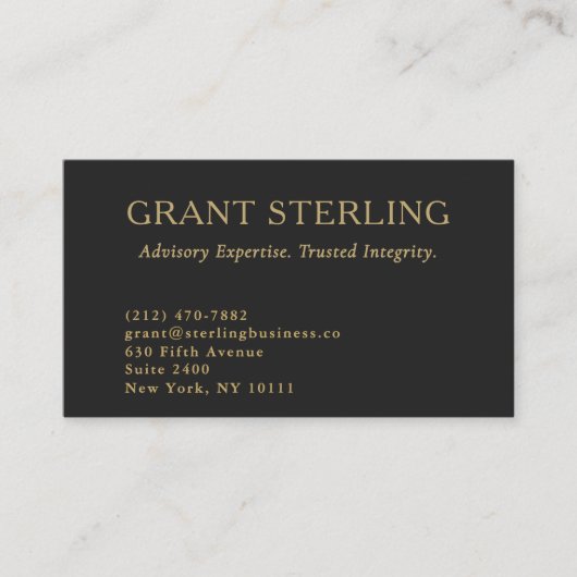 Tax Accountant Minimal Black Gold CPA 名刺 (正面)