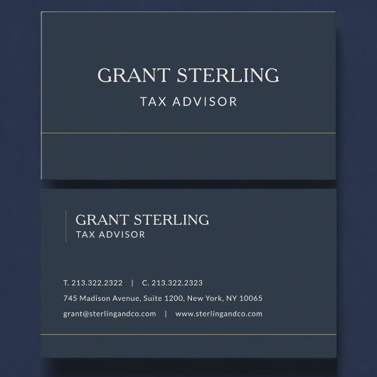 Tax Advisor Navy Blue Professional 名刺