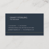 Tax Advisor Navy Blue Professional 名刺 (裏面)