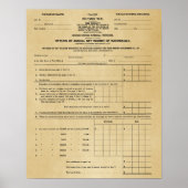 Tax Prep Office Decor - Old 1040税型枠ポスター ポスター (正面)