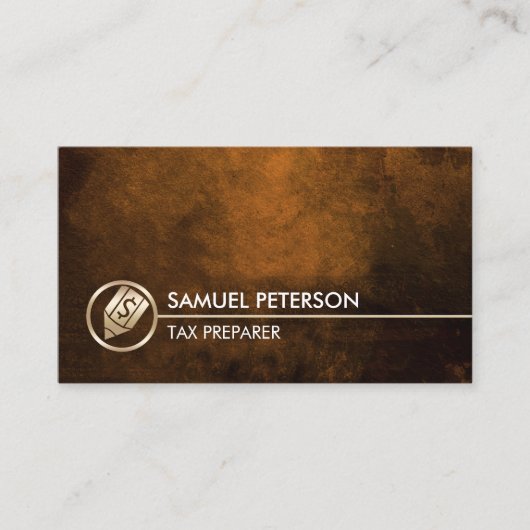 Tax Preparer Faux Gold Dollar Pen Icon Finance 名刺 (正面)