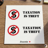 Taxation Is Theft | Anti-Tax Libertarian Dollar Si シール
