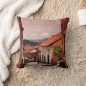 Taxcoの通りの朝 クッション (ブランケット)