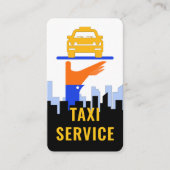 Taxi Car On Serving Tray City Silhouette 名刺 (正面)