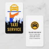 Taxi Car On Serving Tray City Silhouette 名刺 (正面/裏面)