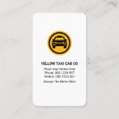 Taxi Car On Serving Tray City Silhouette 名刺 (裏面)
