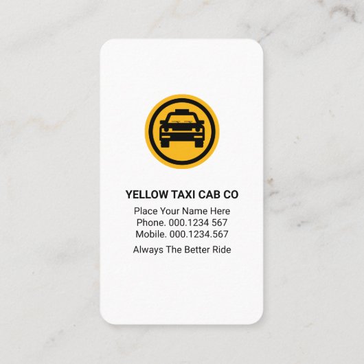 Taxi Car On Serving Tray City Silhouette 名刺 (裏面)
