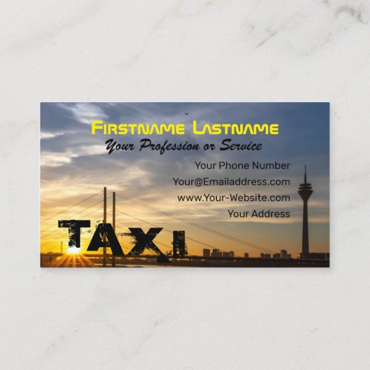 Taxi driver cabdriver transporter city chauffeur 名刺 (裏面)