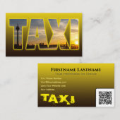 Taxi driver cabdriver yellow taxi city sunset 名刺 (正面/裏面)